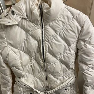 Authentic Burberry White Puffer Coat with Coat Bag!